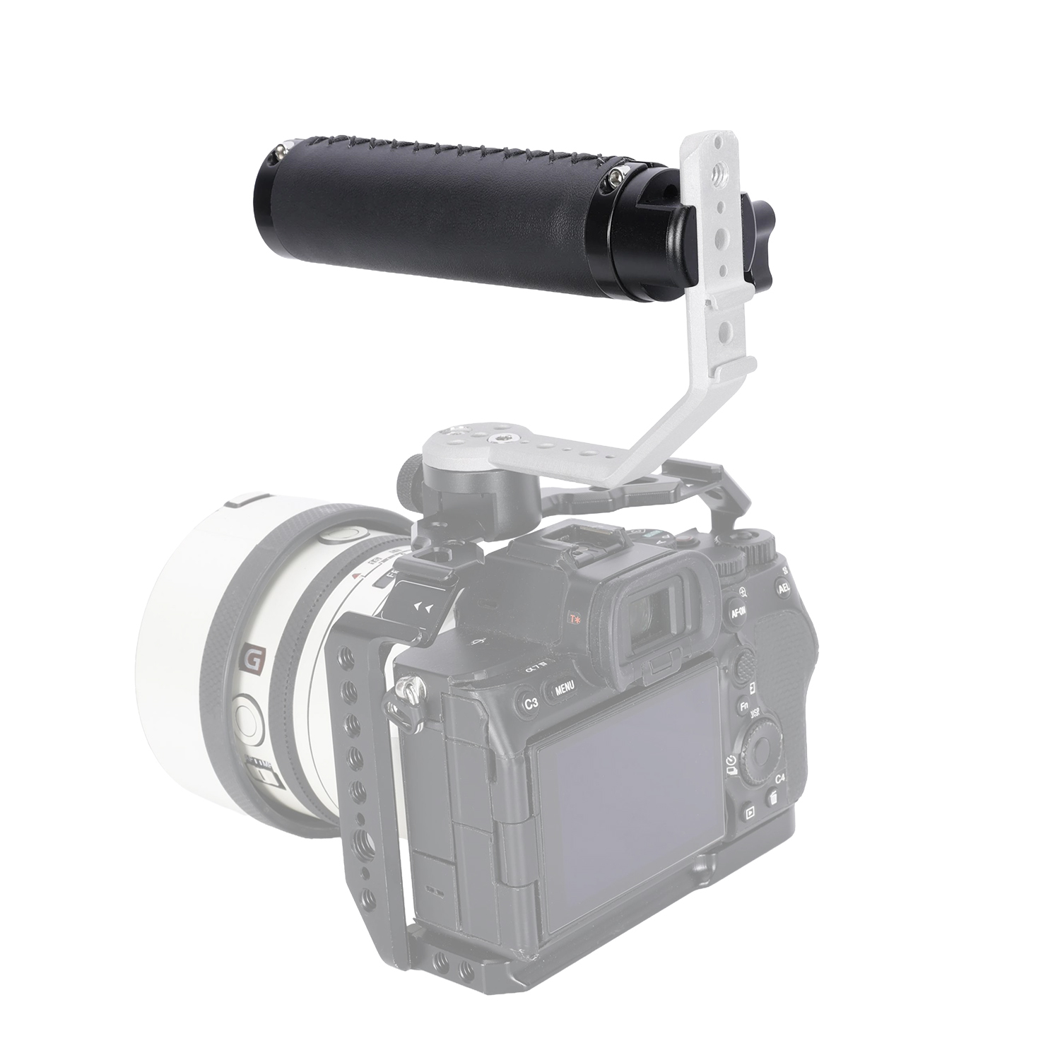 Niceyrig Nato Clamp Leather Handle Camera Grip for DSLR Camera Supports Quick Release & Mount