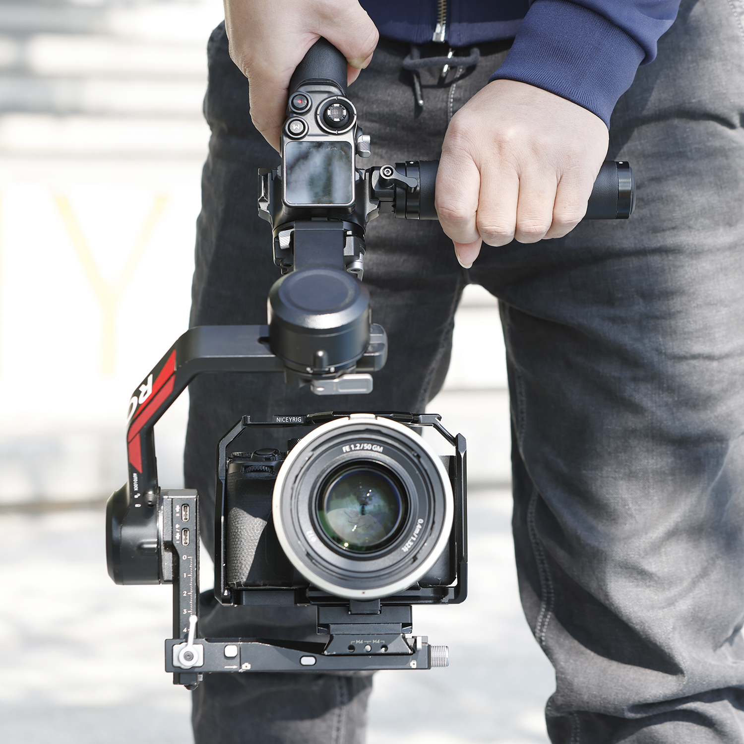Niceyrig Nato Clamp Leather Handle Camera Grip for DSLR Camera Supports Quick Release & Mount