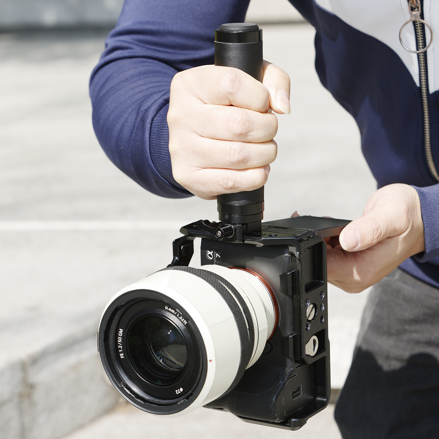 Niceyrig Nato Clamp Leather Handle Camera Grip for DSLR Camera Supports Quick Release & Mount