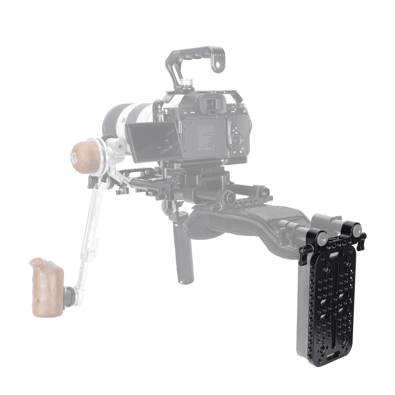 Niceyrig Chest Pad with 15MM Dual Rod Clamp for DSLR Camera Support