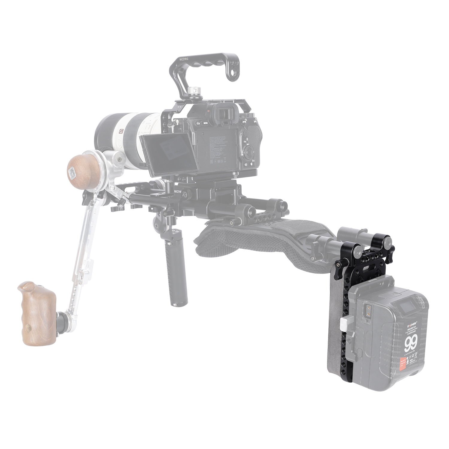 Niceyrig Chest Pad with 15MM Dual Rod Clamp for DSLR Camera Support