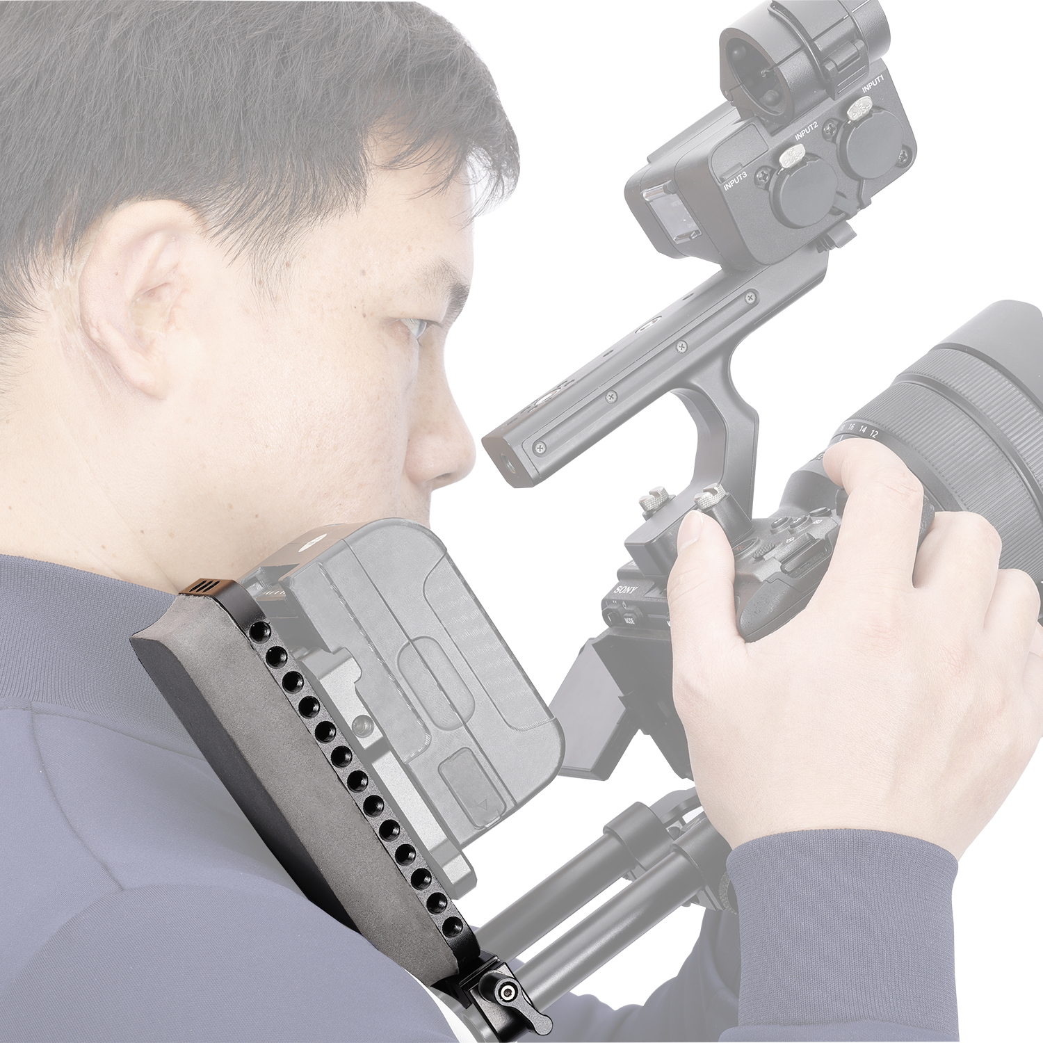 Niceyrig Chest Pad with 15MM Dual Rod Clamp for DSLR Camera Support