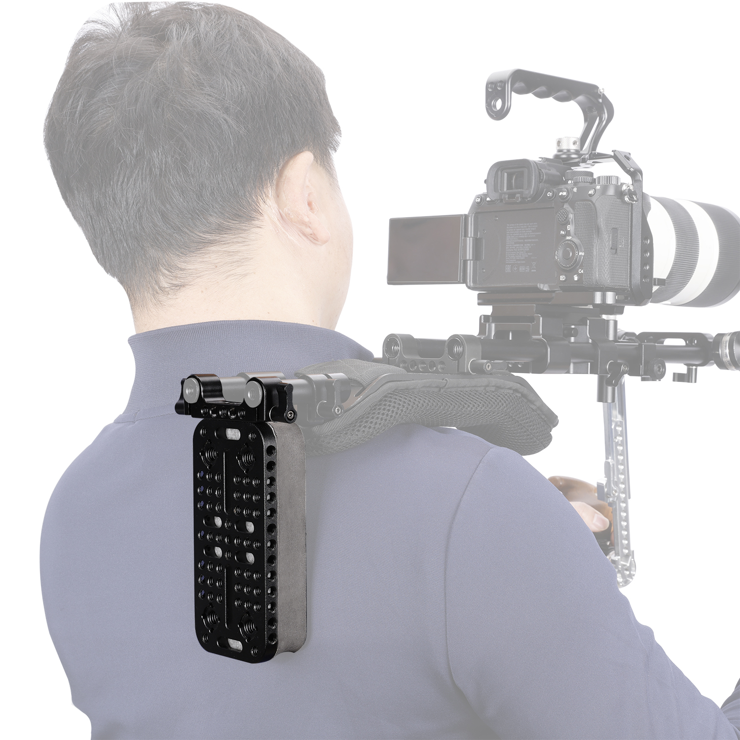 Niceyrig Chest Pad with 15MM Dual Rod Clamp for DSLR Camera Support