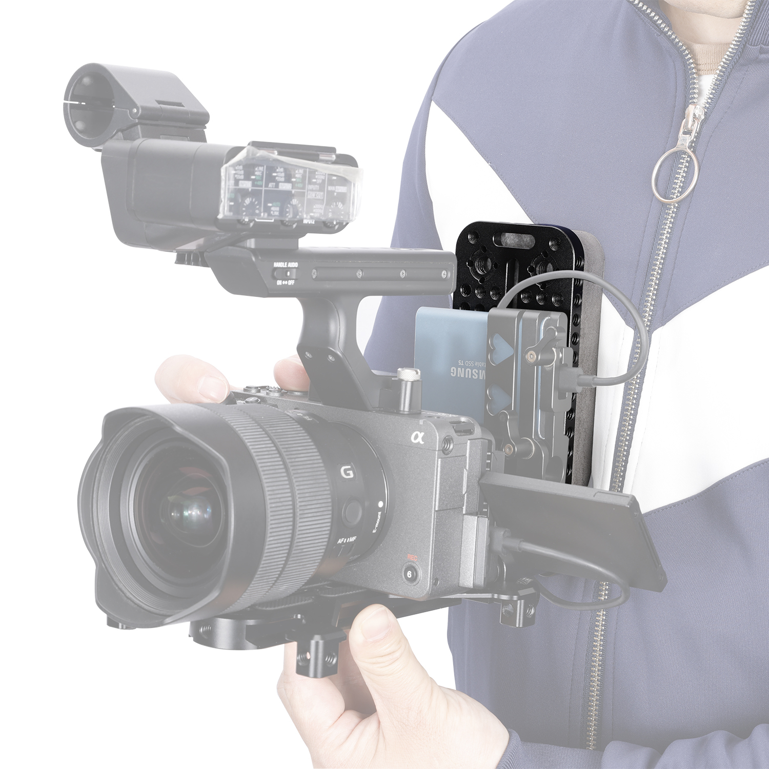 Niceyrig Chest Pad with 15MM Dual Rod Clamp for DSLR Camera Support