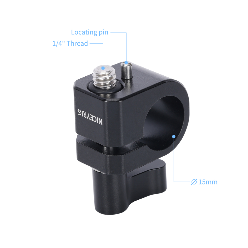 Niceyrig Single Rod Clamp with 1/4’’ Mounting Screw & Detachable Locating Pin