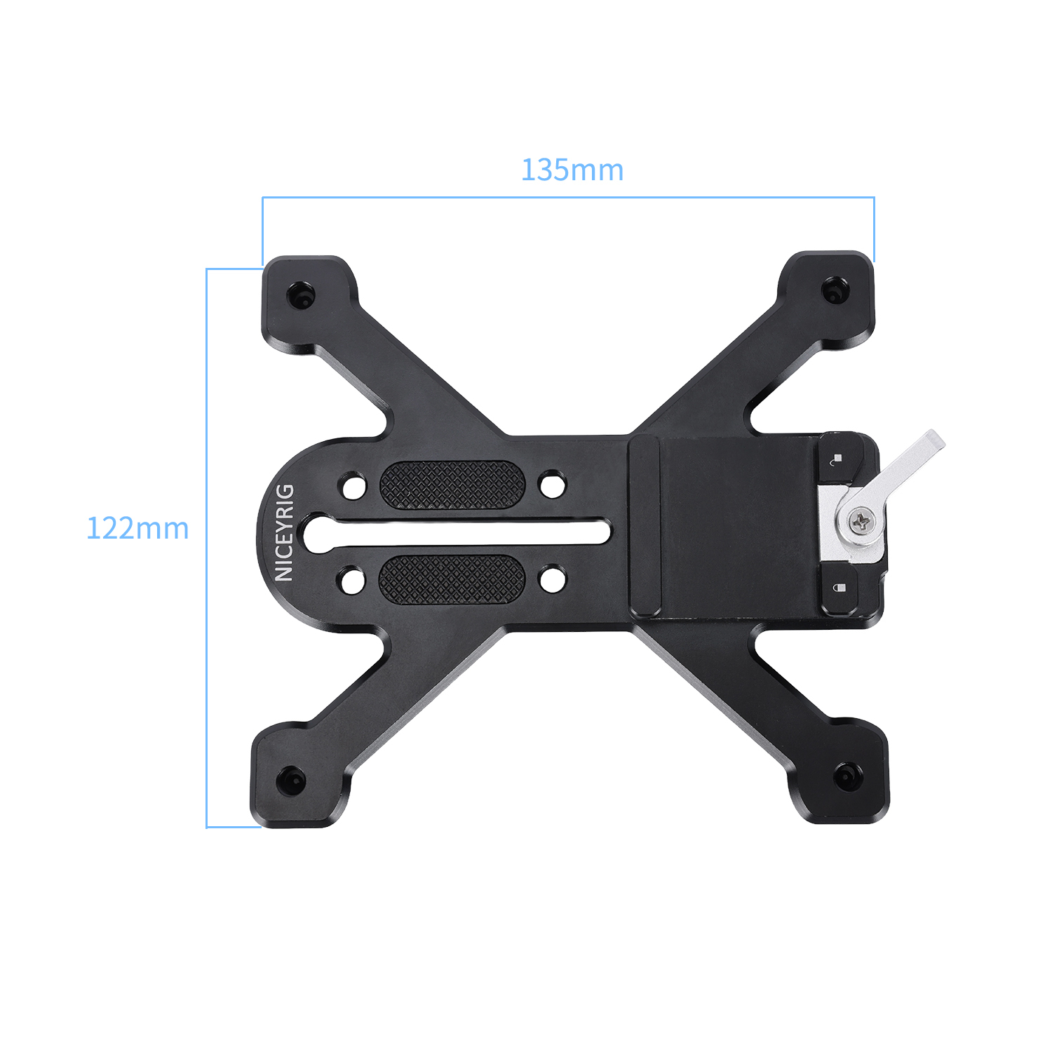 Niceyrig Arca - Type Quadruped Baseplate Support With QR Arca Dovetail Clamp All-in-One Mounting Solution for Tripod Mount