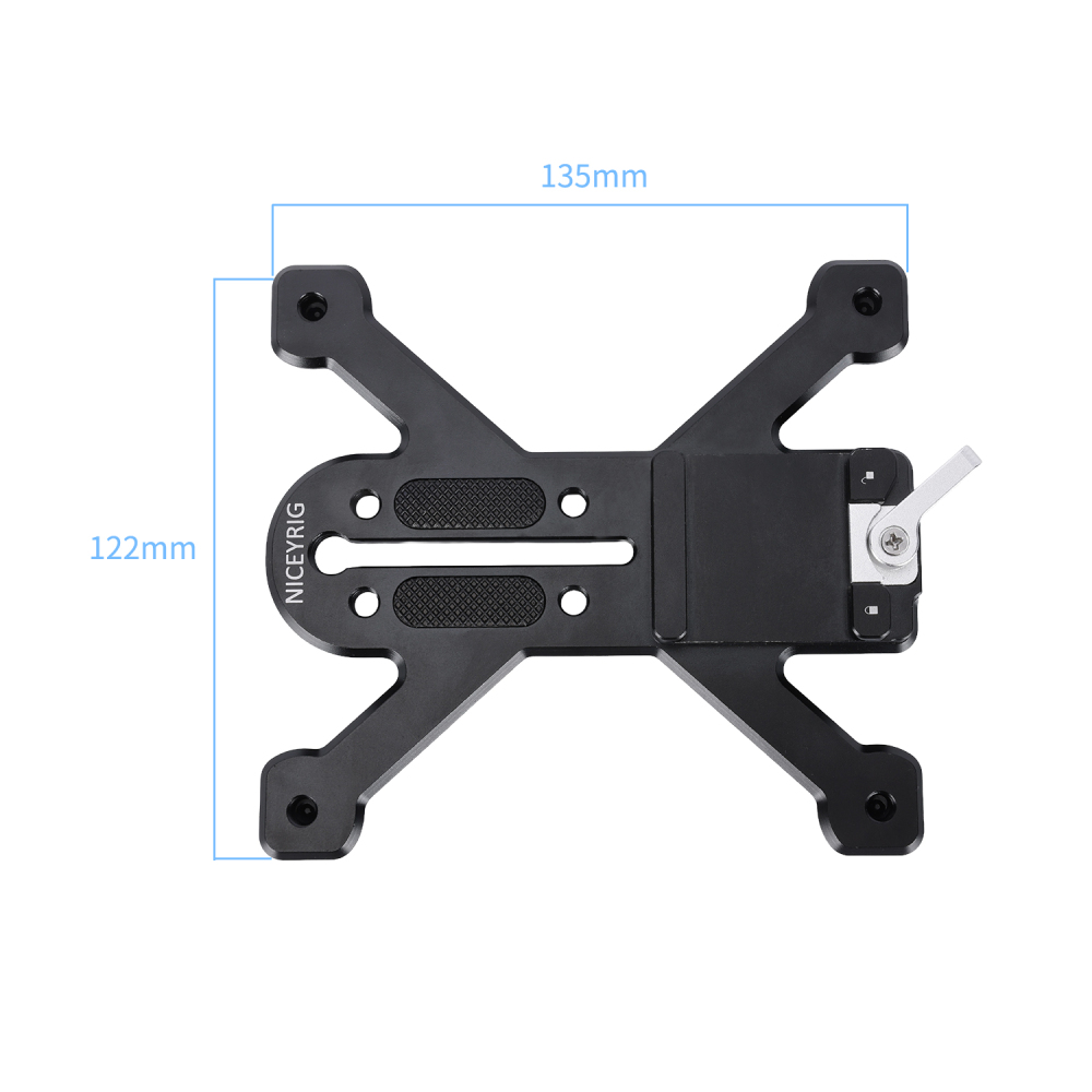 Niceyrig Arca - Type Quadruped Baseplate Support With QR Arca Dovetail Clamp All-in-One Mounting Solution for Tripod Mount