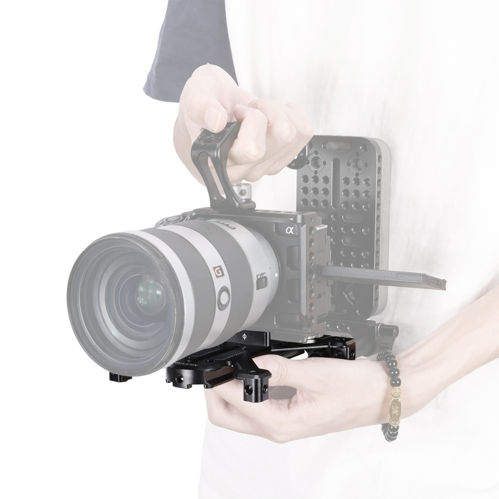 Niceyrig Arca - Type Quadruped Baseplate Support With QR Arca Dovetail Clamp All-in-One Mounting Solution for Tripod Mount