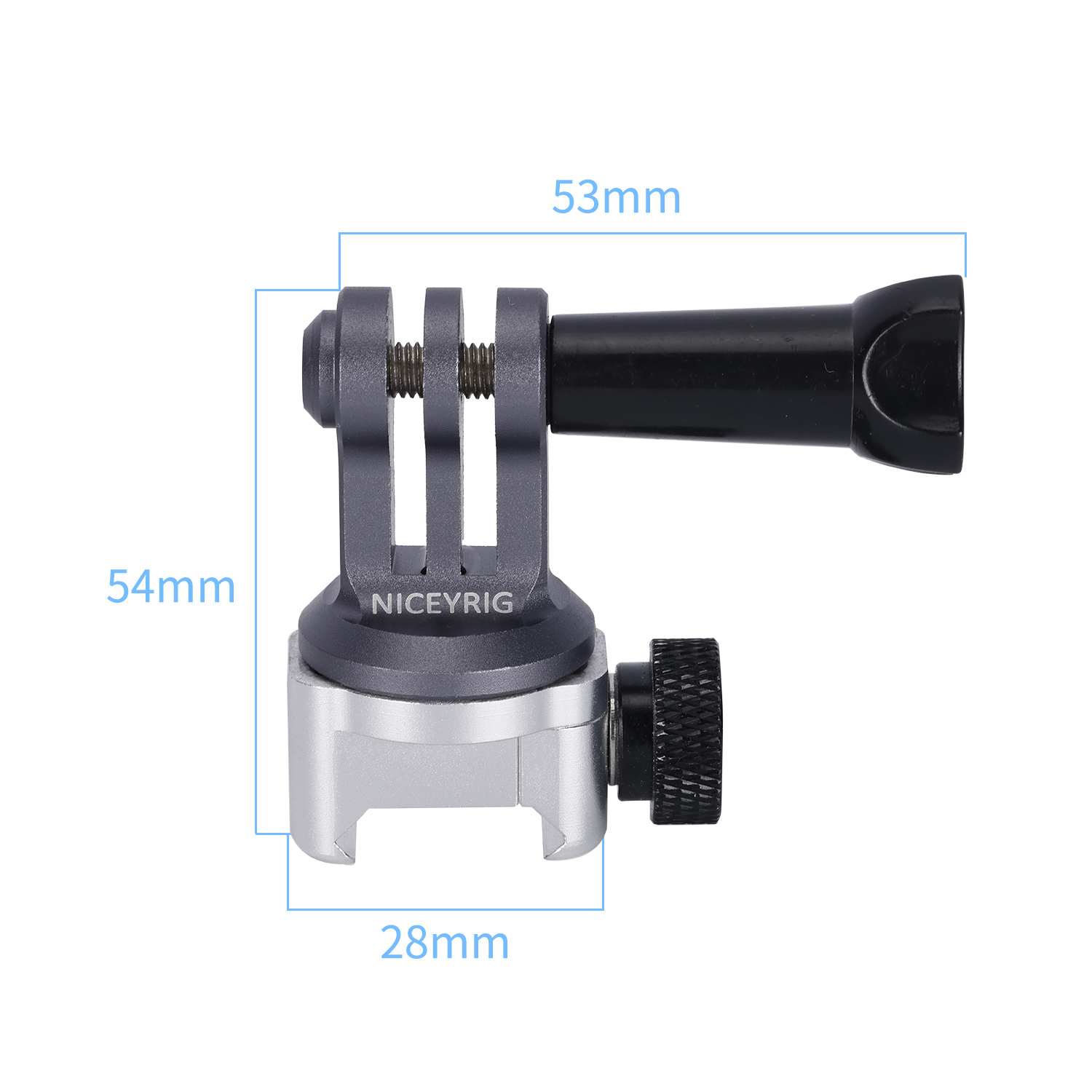 Niceyrig Action Camera Adaptor Mount with Nato Clamp for GoPro Hero Series DJI Osmo Action Insta 360 Ace Pro X3 X4 Yi 4K AKASO Most of Action Cameras