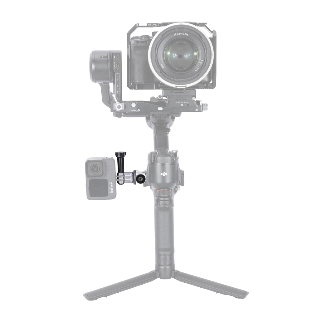 Niceyrig Action Camera Adaptor Mount with Nato Clamp for GoPro Hero Series DJI Osmo Action Insta 360 Ace Pro X3 X4 Yi 4K AKASO Most of Action Cameras