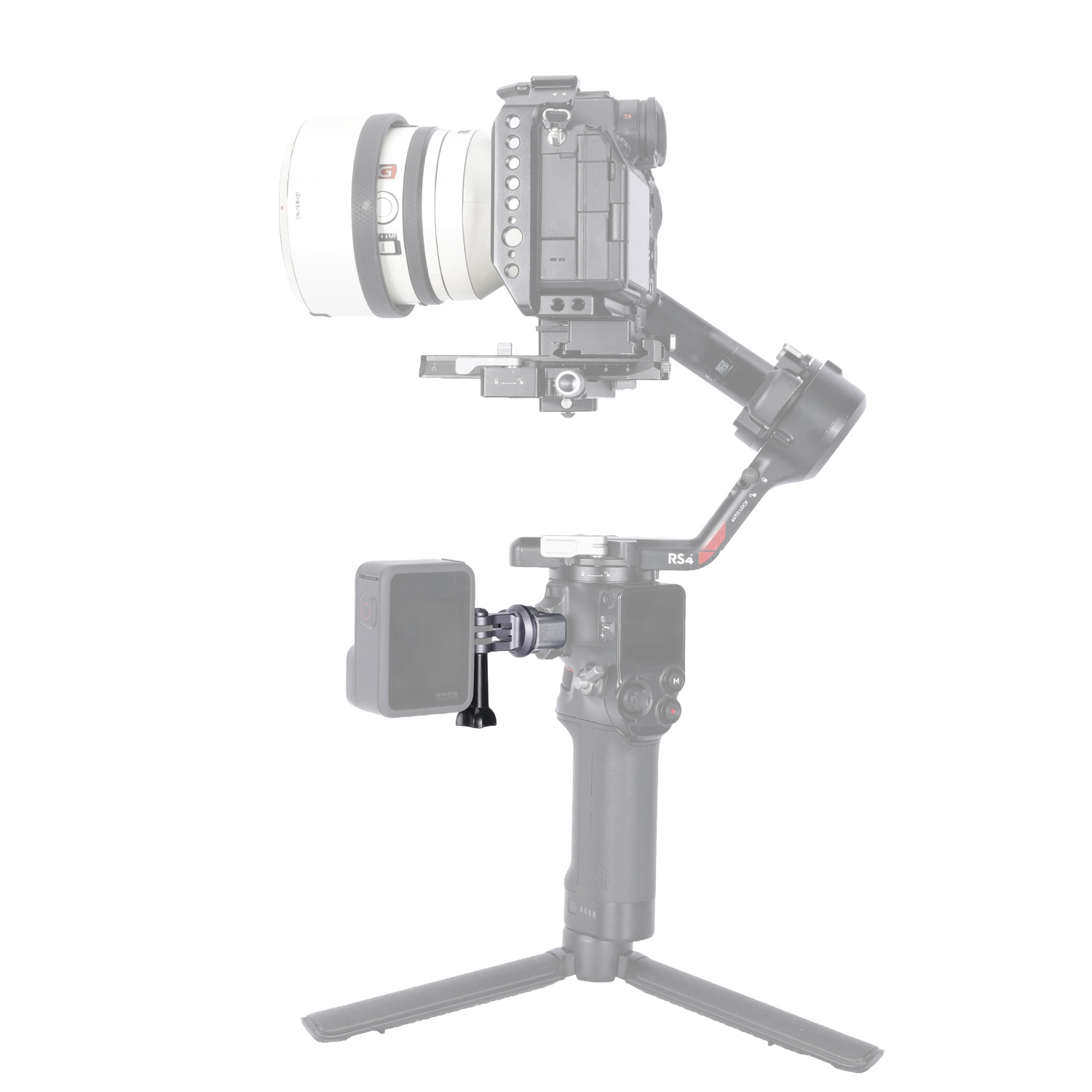 Niceyrig Action Camera Adaptor Mount with Nato Clamp for GoPro Hero Series DJI Osmo Action Insta 360 Ace Pro X3 X4 Yi 4K AKASO Most of Action Cameras