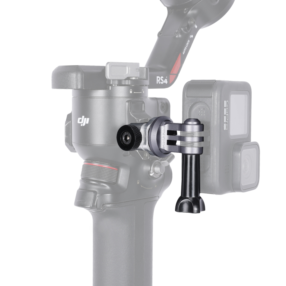 Niceyrig Action Camera Adaptor Mount with Nato Clamp for GoPro Hero Series DJI Osmo Action Insta 360 Ace Pro X3 X4 Yi 4K AKASO Most of Action Cameras