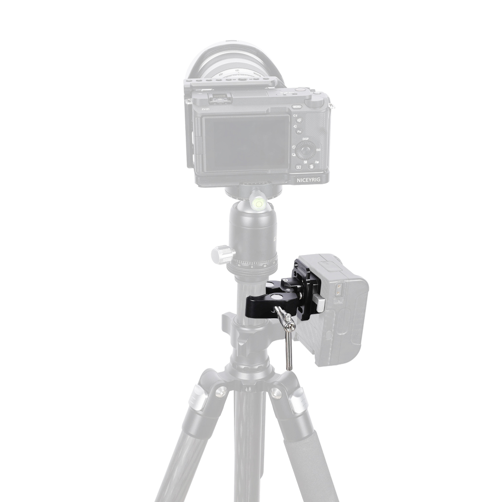 Niceyrig Super Clamp with V-Lock Mount Quick Release Adaptor for DSLR Camera Battery - Max Clamp Opening 55mm