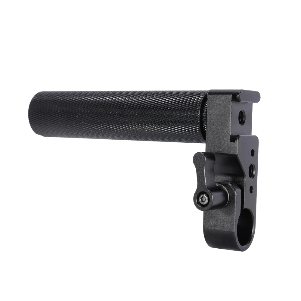 Niceyrig Metal Side Handle with Cold Shoe Mount Aluminum Alloy Rod Clamp Handle for Camera Cage Grip with Anti-Slip Design for DSLR, Mirrorless, Monitor Rig
