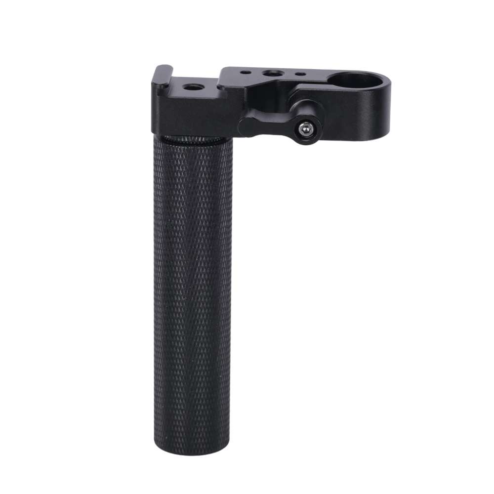 Niceyrig Metal Side Handle with Cold Shoe Mount Aluminum Alloy Rod Clamp Handle for Camera Cage Grip with Anti-Slip Design for DSLR, Mirrorless, Monitor Rig