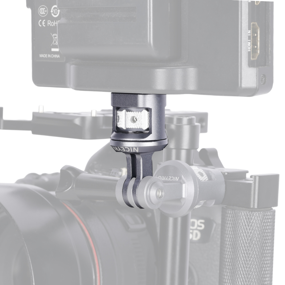 Niceyrig Action Camera Mount to 1/4"-20 Screw Adapter Tripod Mount with Damped 360°Rotation for GoPro Hero Series DJI Osmo Action Insta 360 Ace Pro X3 X4 Yi 4K AKASO Action Cameras