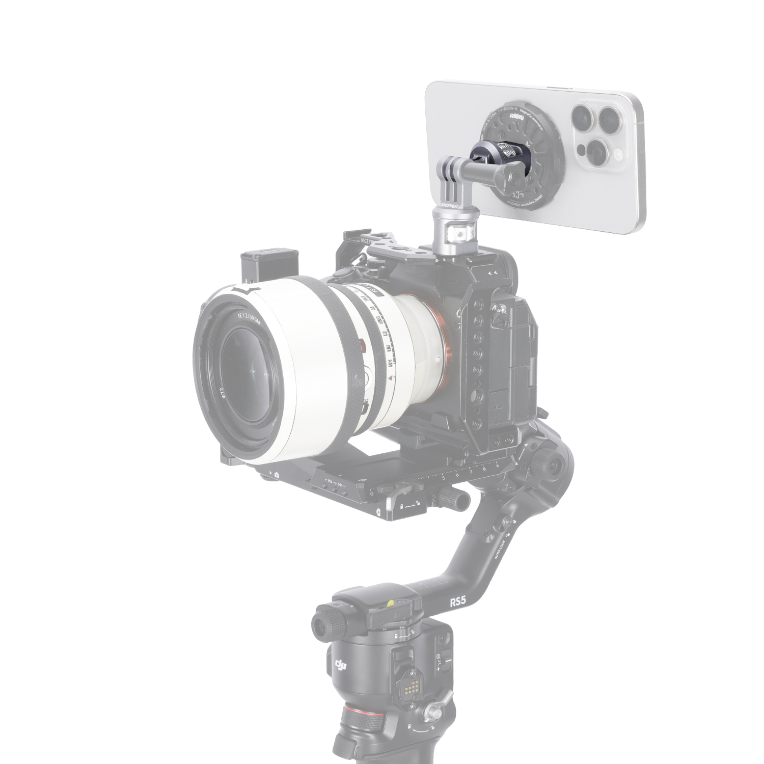Niceyrig Action Camera Mount to 1/4"-20 Screw Adapter Tripod Mount with Damped 360°Rotation for GoPro Hero Series DJI Osmo Action Insta 360 Ace Pro X3 X4 Yi 4K AKASO Action Cameras