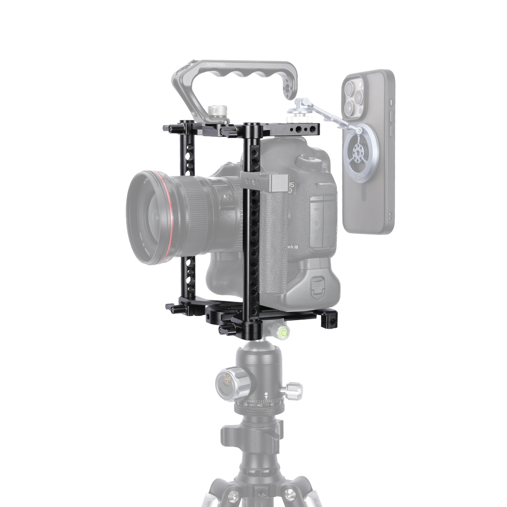Niceyrig Camera Cage Kit with 4-Claw Arca Base for Sony/Nikon/Canon DSLR Cameras with Battery Grip