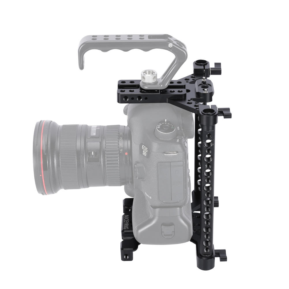 Niceyrig Camera Cage Kit with 4-Claw Arca Base for Sony/Nikon/Canon DSLR Cameras with Battery Grip