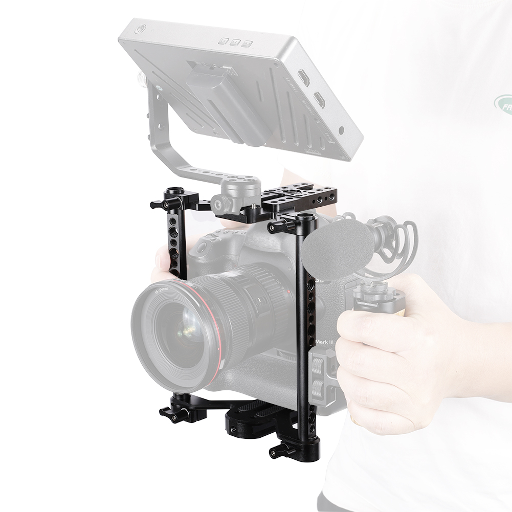 Niceyrig Camera Cage Kit with 4-Claw Arca Base for Sony/Nikon/Canon DSLR Cameras with Battery Grip