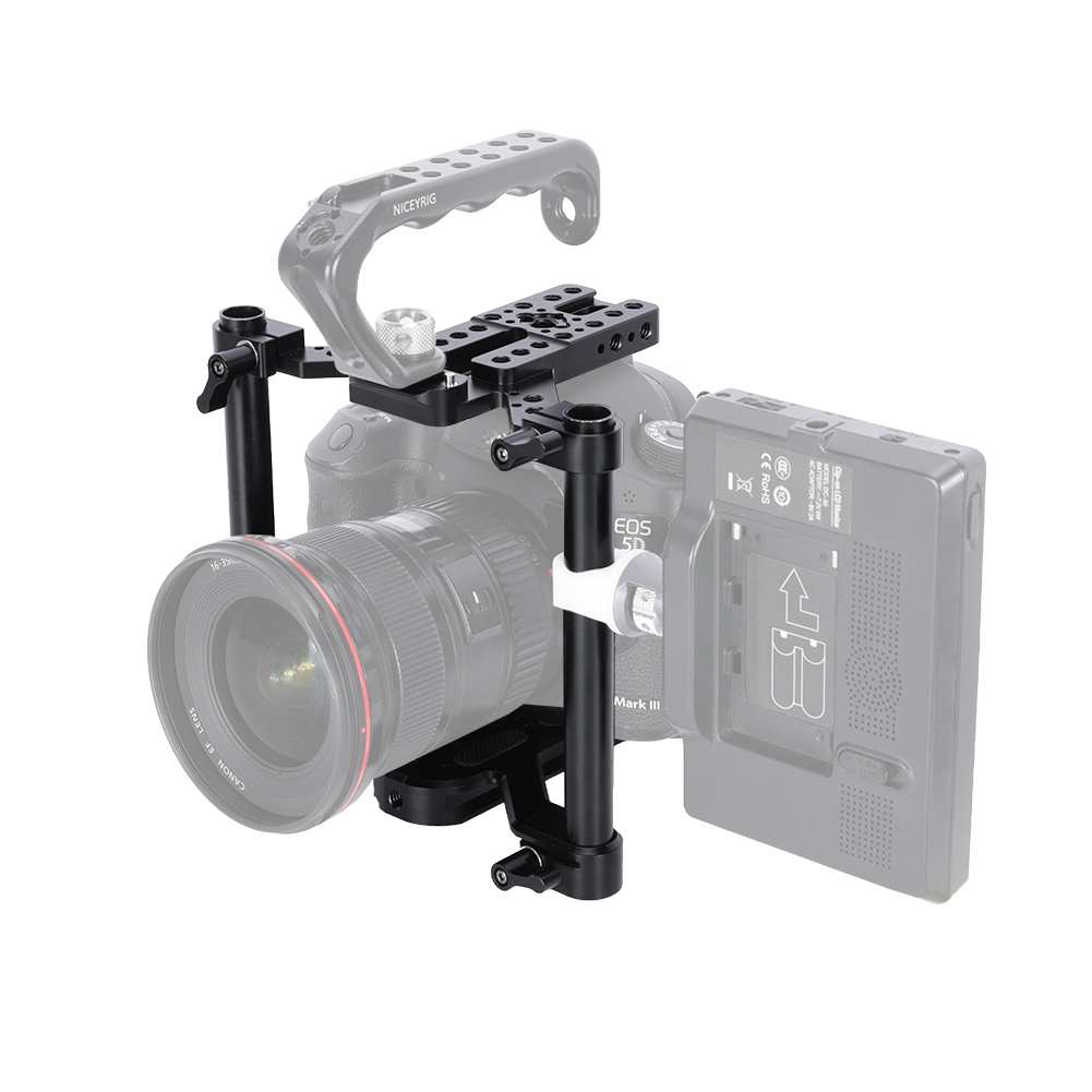 Niceyrig Universal Camera Cage Kit with Quadruped Arca Base Plate for Sony/Nikon/Canon DSLR Cameras