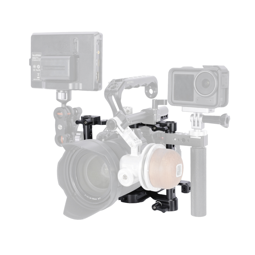 Niceyrig Universal 4-Claw Camera Cage Kit for Mirrorless Cameras Supports Top Handle, Side Handle, 15mm Rods, NATO Rail, Arca-Swiss Tripod Mount
