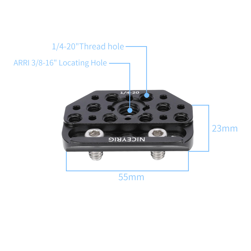Niceyrig Mini Plate Multi-Function Extension Adapter with Arca-Swiss Dovetail & 3/8 Arri Locating Hole