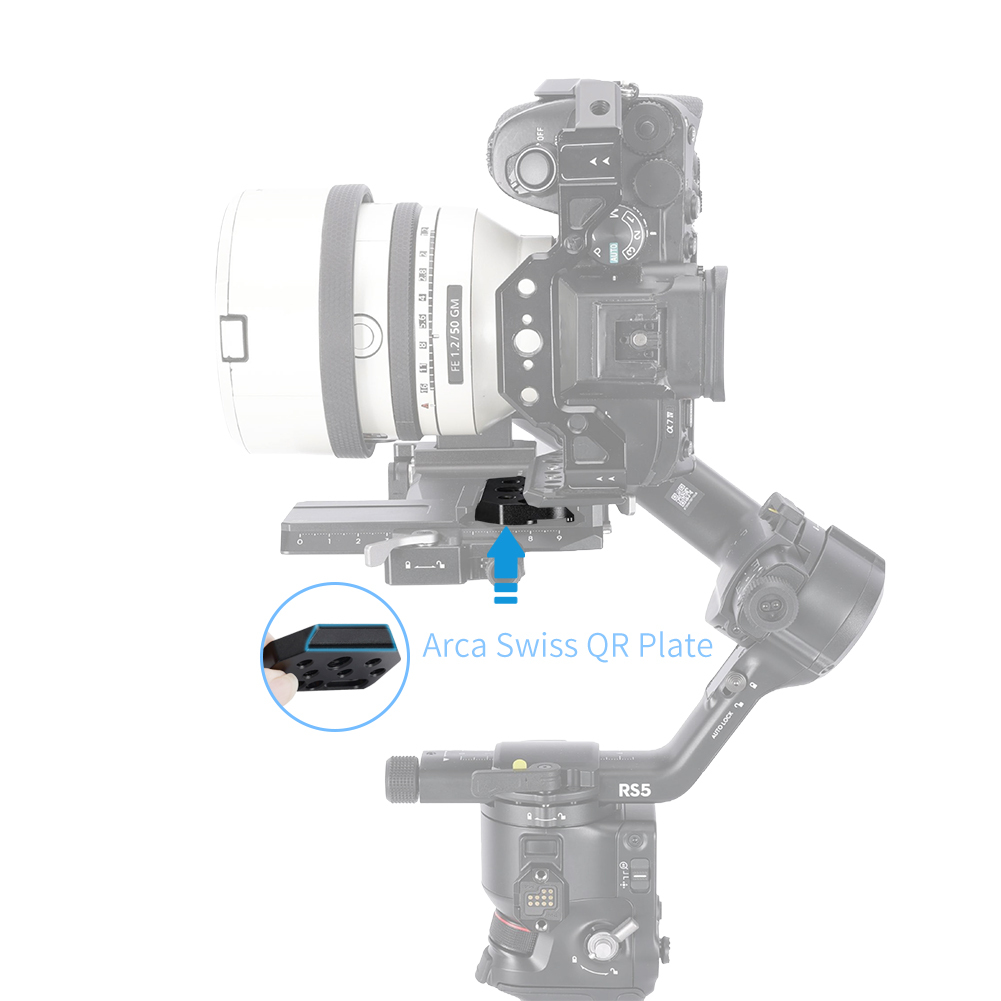 Niceyrig Mini Plate Multi-Function Extension Adapter with Arca-Swiss Dovetail & 3/8 Arri Locating Hole