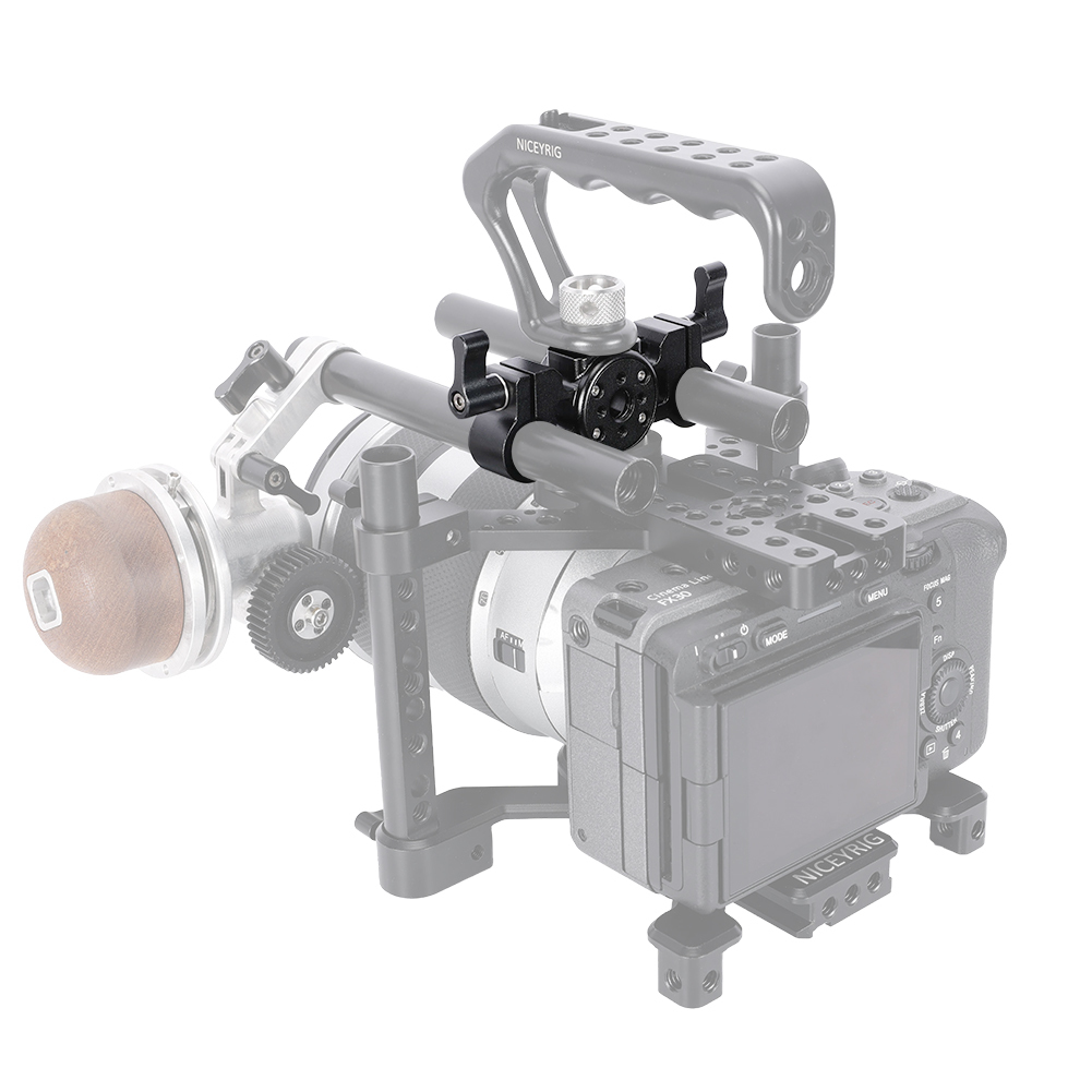 Niceyrig Arri Locating Dual 15MM Rod Clamp with Detachable Locating Pins for Camera Cages,Handles,15MM Rods Extension