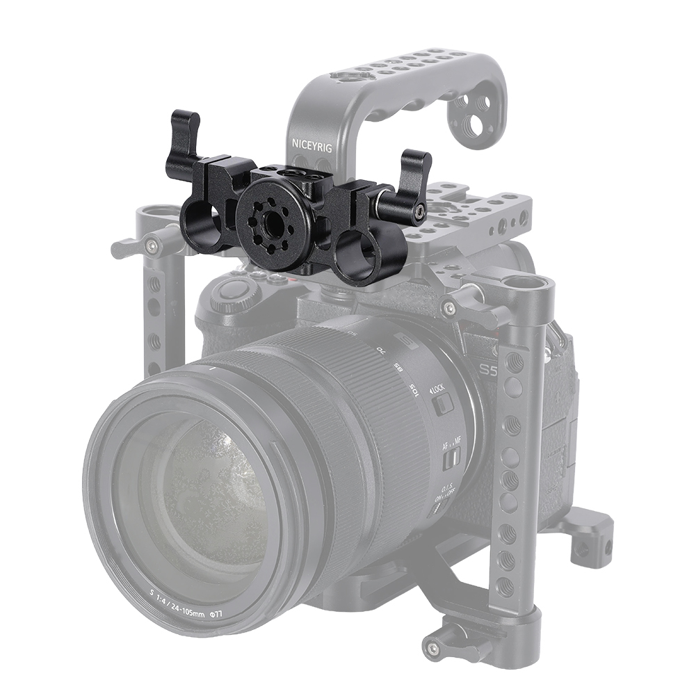 Niceyrig Arri Locating Dual 15MM Rod Clamp with Detachable Locating Pins for Camera Cages,Handles,15MM Rods Extension