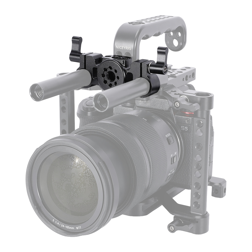 Niceyrig Arri Locating Dual 15MM Rod Clamp with Detachable Locating Pins for Camera Cages,Handles,15MM Rods Extension