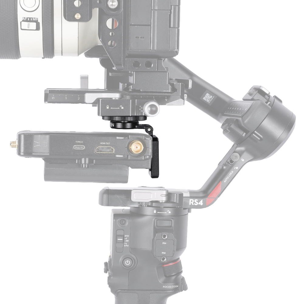 Niceyrig Cold Shoe Mount Adapter for Wireless Transmitter – 180° Tilt Damping Adjustable Cold Shoe Bracket with 1/4"-20 Threaded Hole, Anti-Scratch Pad, Camera & Stabilizer Gimbal Compatible