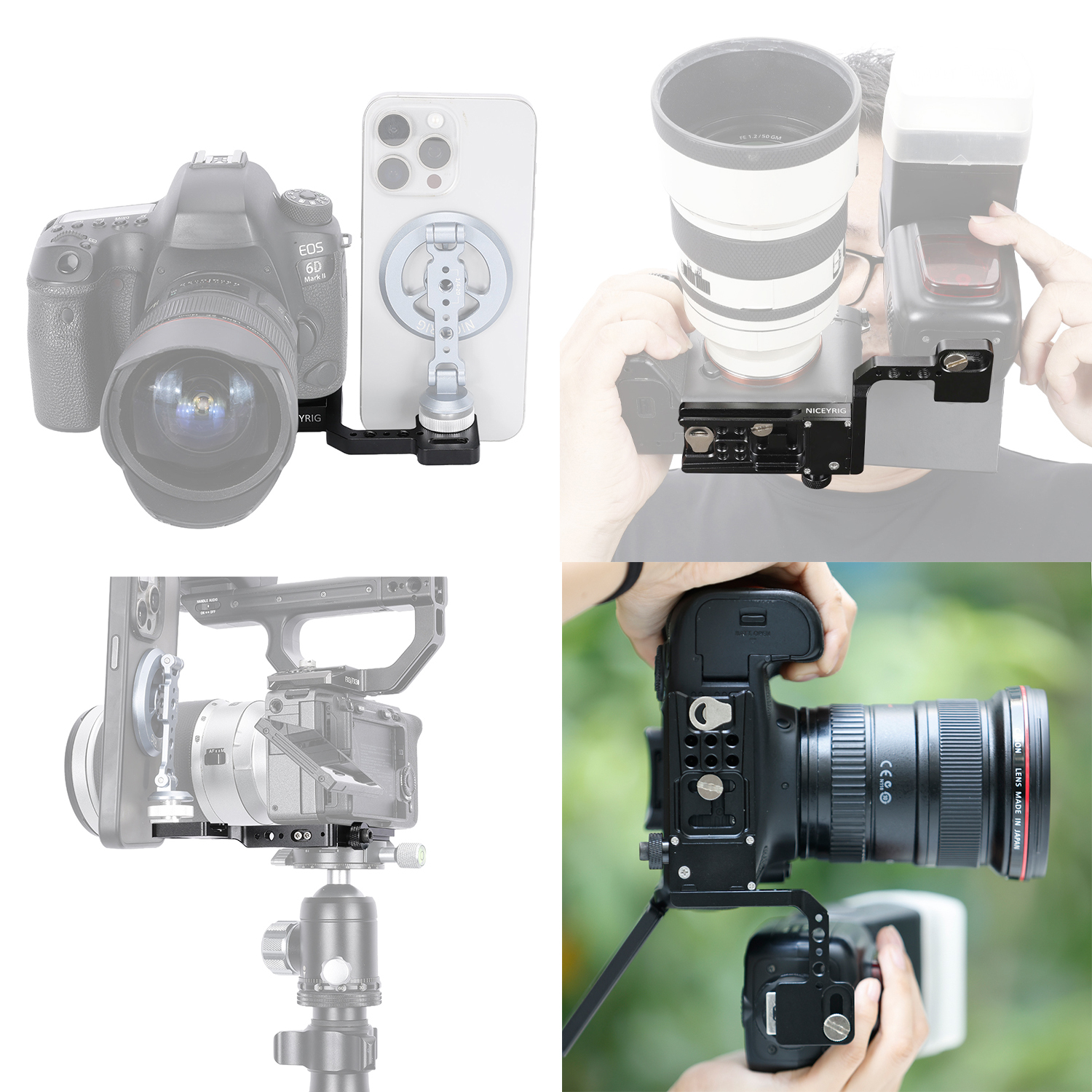 Niceyrig Compact Arca Tripod Mount Plate with Cold Shoe Mount for Flashlights,Trigger, Wireless Transmitters, Smartphone, Monitors Mounting