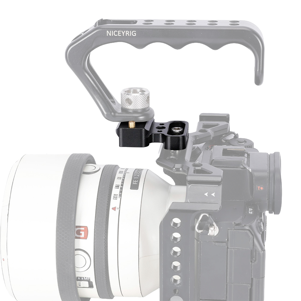 Niceyrig Nato Rail Adaptor for Nato Clamp Side Handle Reposition Mount Comes with Arri Locating Thread Holes & Anti-Drop Pins