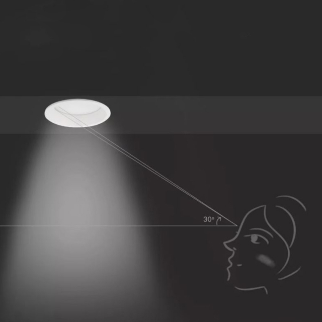 Spot encastré LED 7W sans scintillement et antireflet