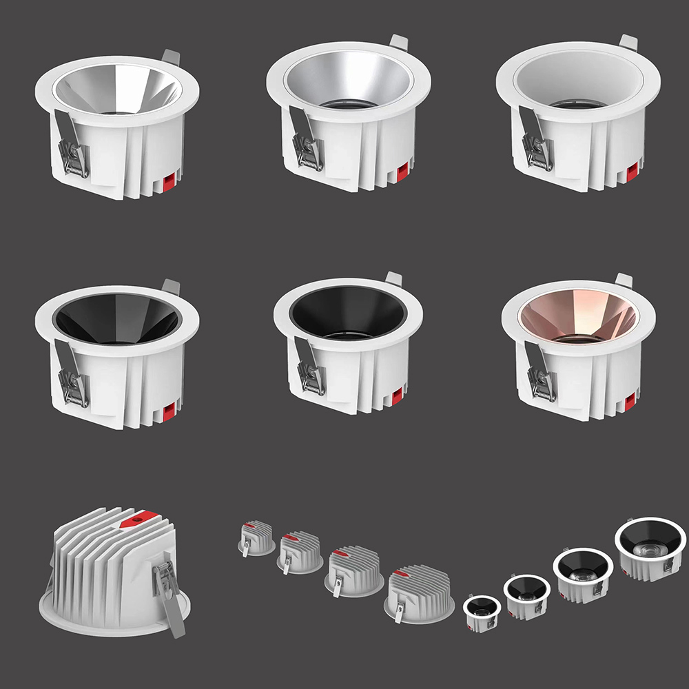 Downlights LED COB 12 W sans scintillement et anti-éblouissement