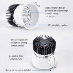 Éclairage encastré à LED de 7 W, 12 W, 24 W, 30 W, 4 pouces
