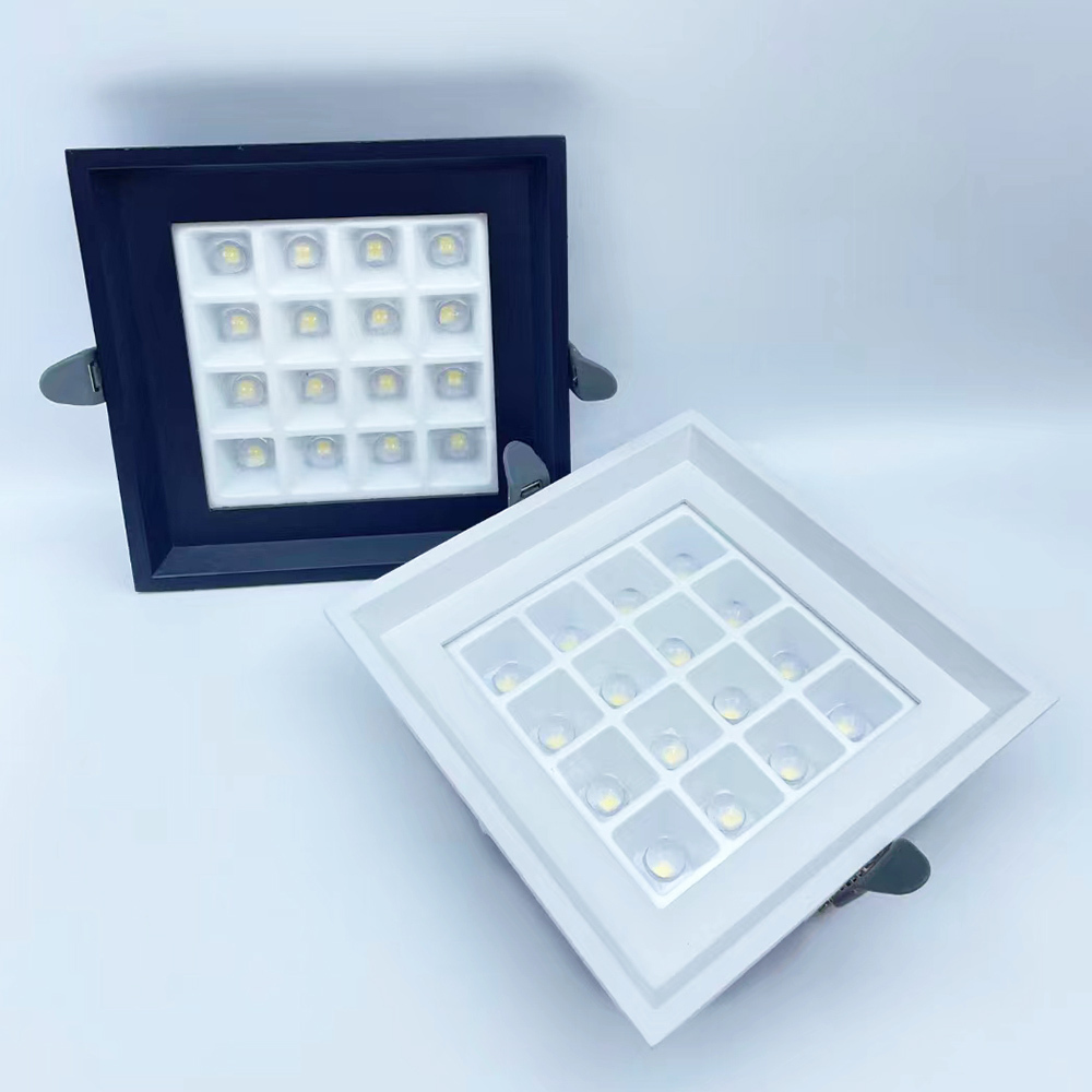 Downlights LED carrés à intensité variable 9 W, 16 W, 25 W, 36 W, coupe-feu