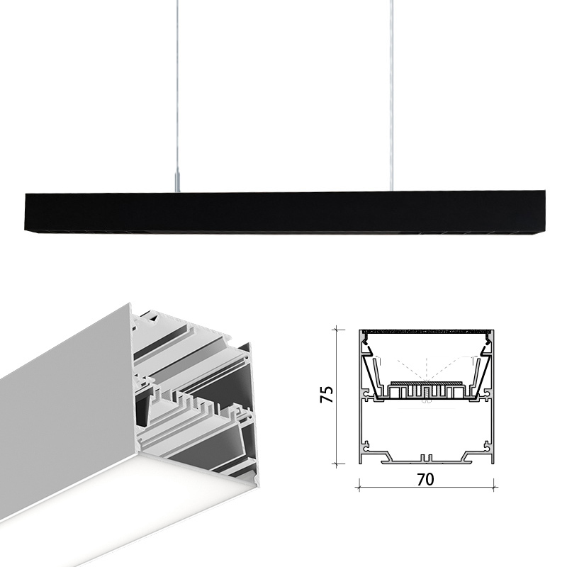 Luminaire linéaire suspendu - Noir et blanc : l'élégance rencontre l'efficacité
