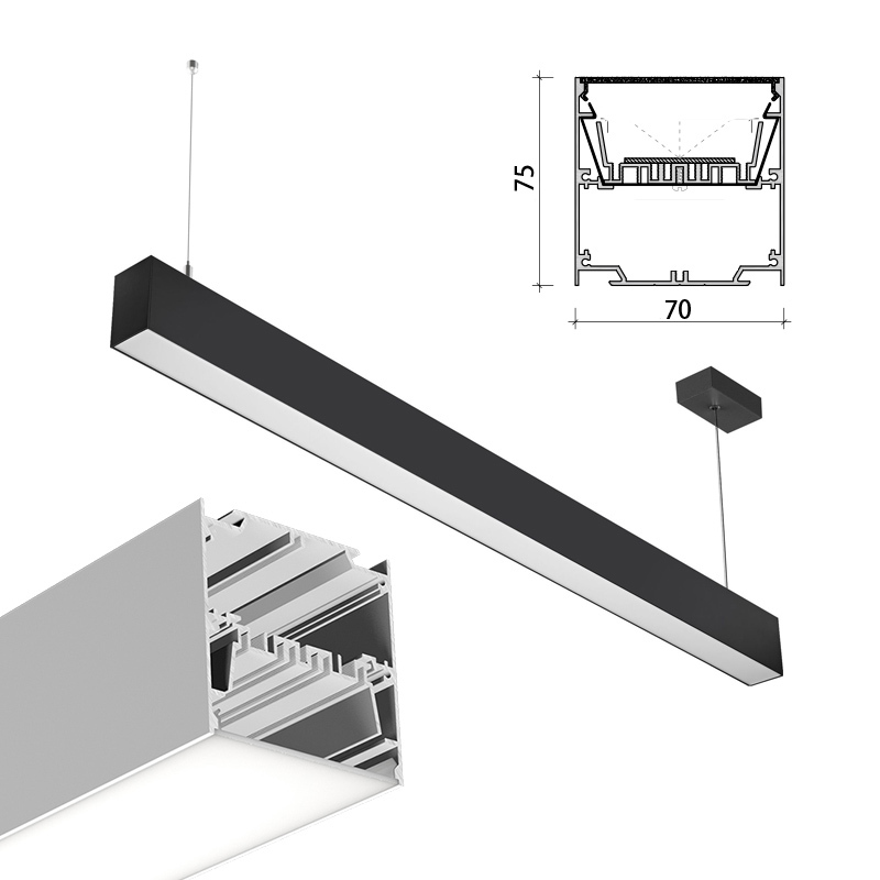 Luminaire linéaire suspendu - Noir et blanc : l'élégance rencontre l'efficacité