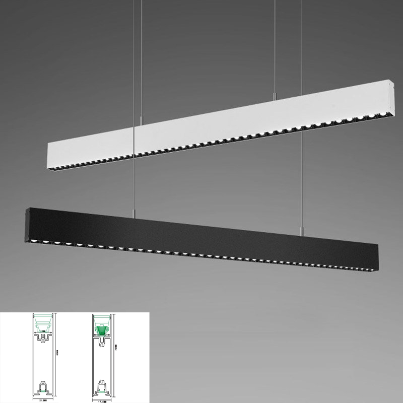 Iluminação LED Linear Suspensa com Luminária para Cima e para Baixo