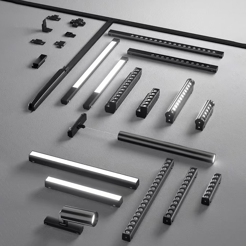 Magnetic LED track lighting system