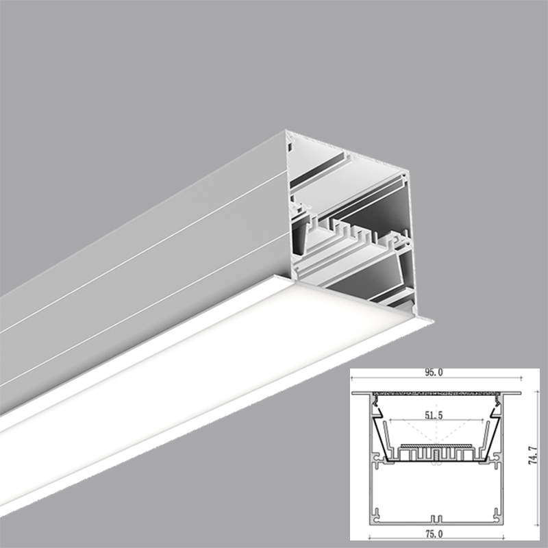 Led Light Rib Top View TOPSUN Recessed LED Linear Lights - Elegant & Efficient 5ft Model