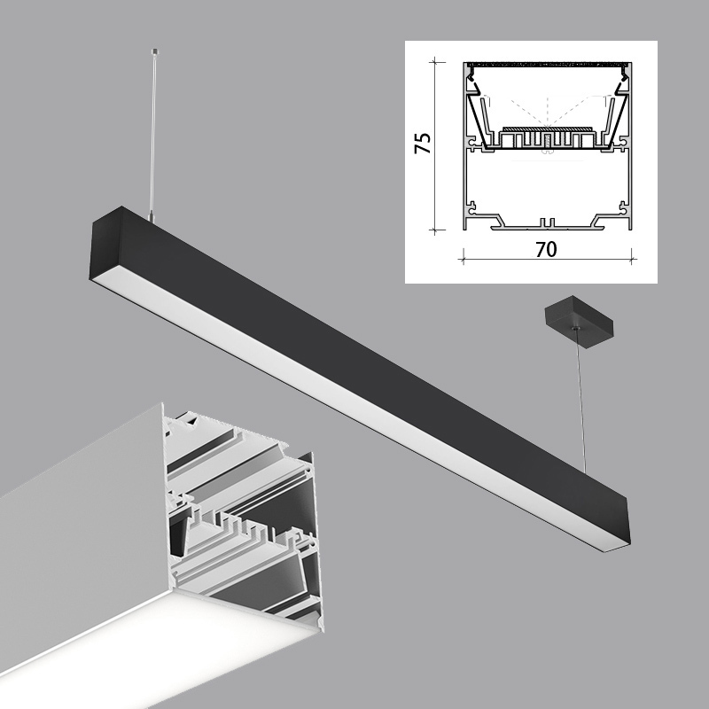 Luminaire linéaire suspendu - Noir et blanc : l'élégance rencontre l'efficacité