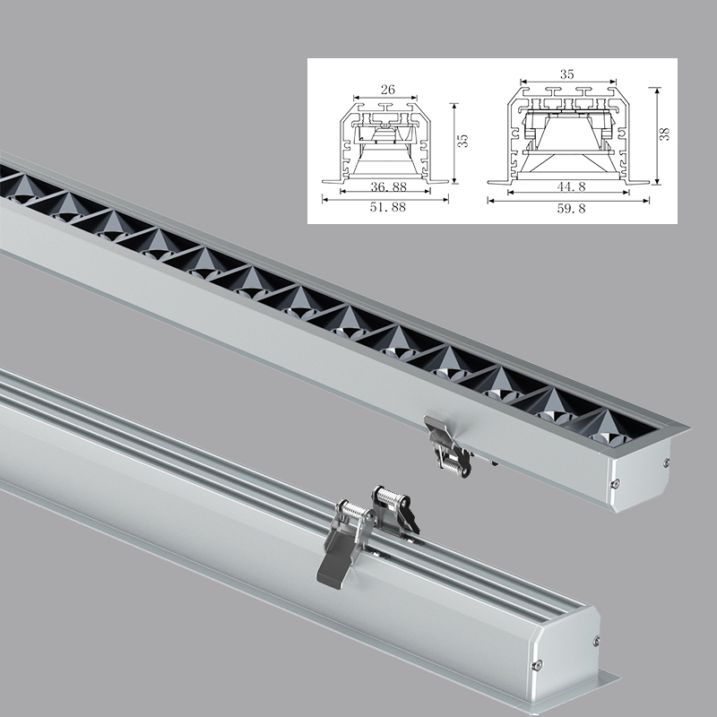 Einbau-LED-Deckenleuchten, linear, 2,44 m