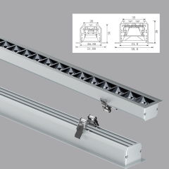 Einbau-LED-Deckenleuchten, linear, 2,44 m