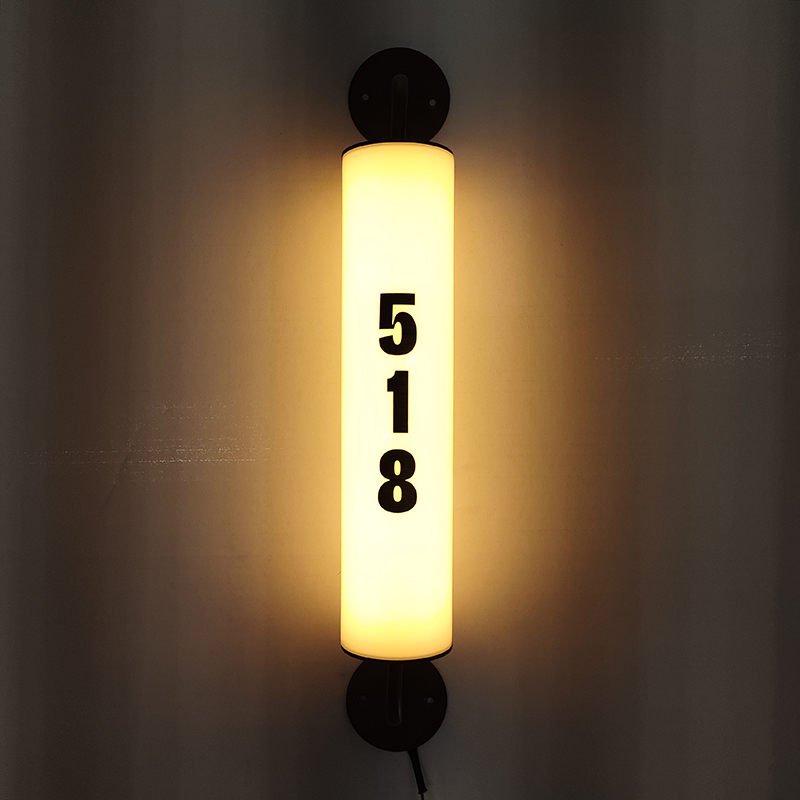 Customized Hotel room numbers signage LED wall lights