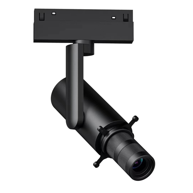 Shapeable black track lighting for museum with shapeable track lights