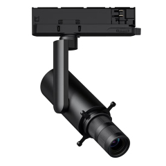 Shapeable black track lighting for museum with shapeable track lights