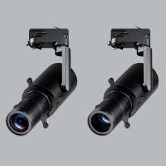 Shapeable black track lighting for museum with shapeable track lights